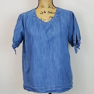 Madewell Denim Tie Cuff Shirt Sz M